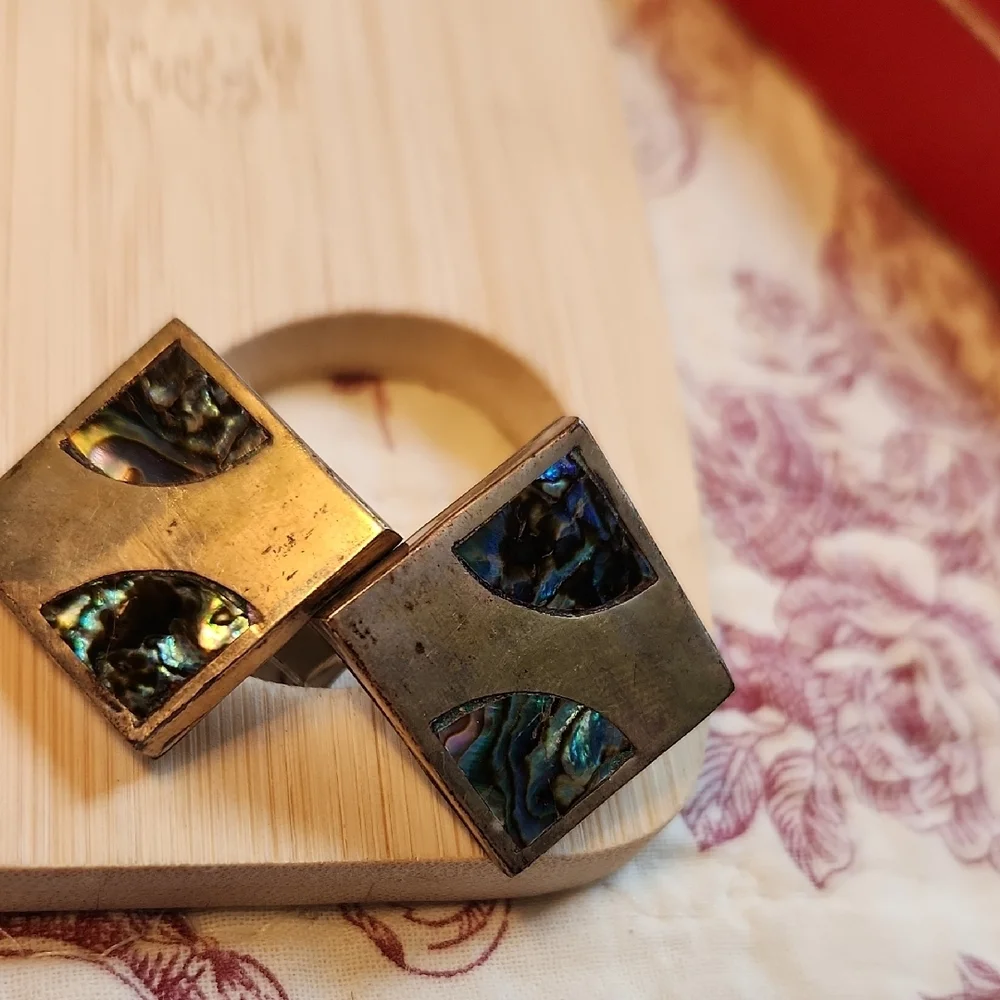 Square Abalone Inlay Cufflinks